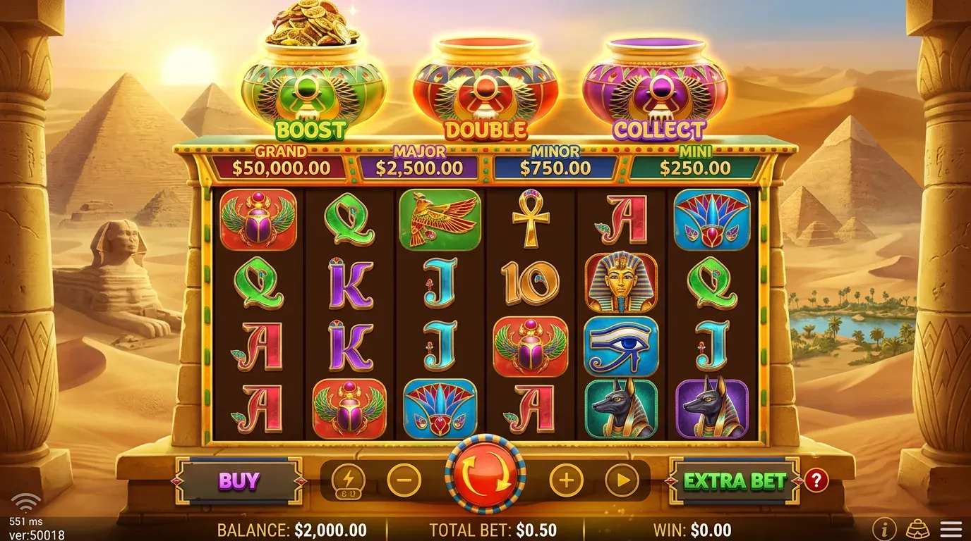 Three Egyptian Treasures en play